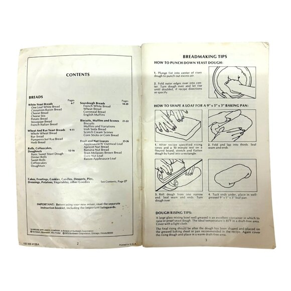 Sunbeam Mixmaster Stand Mixer MMA MMB Recipe Book Manual 1975 NOT a Reprint - Picture 3 of 5